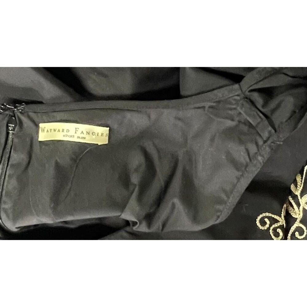 eShakti Black Embroidered Floral Fit & Flare Midi Dress 22W Pockets - Picture 7 of 14